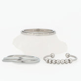Harmony Bundel fidget ring set in zilver op steen voor rust en balans