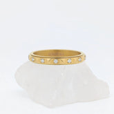 Lumi fidget ring in goudkleurig stainless steel met subtiele steentjes – Luminora