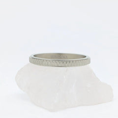 Mello fidget ring in zilver van stainless steel met subtiel patroon – Luminora