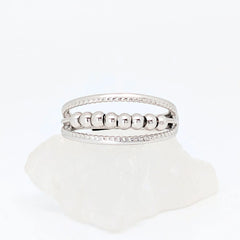 Pendulum fidget ring in zilverkleurig design met verstelbare maat – ontspanning en stressverlichting