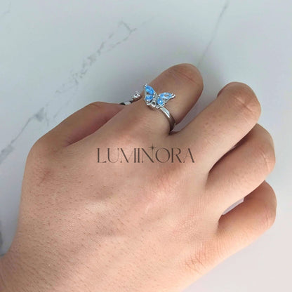 CRYSTAL BUTTERFLY RING