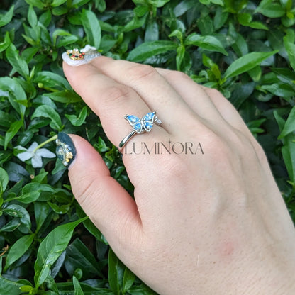 CRYSTAL BUTTERFLY RING