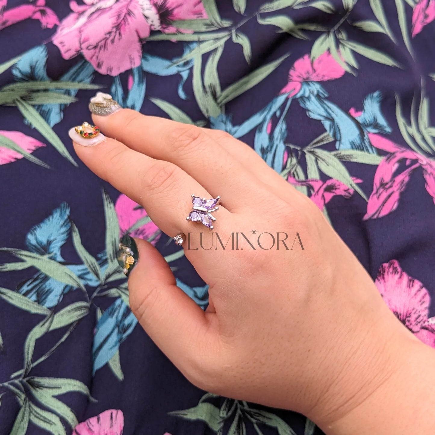 PURPLE BUTTERFLY RING