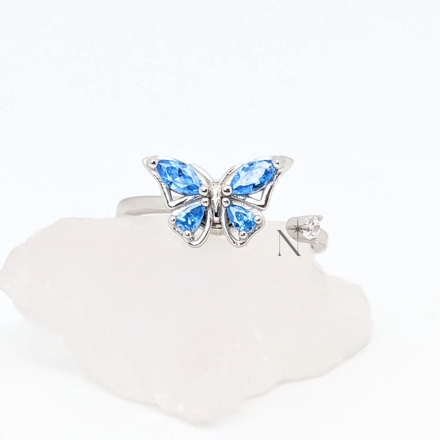 BAGUE PAPILLON EN CRISTAL S925 