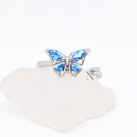 S925 CRYSTAL BUTTERFLY RING