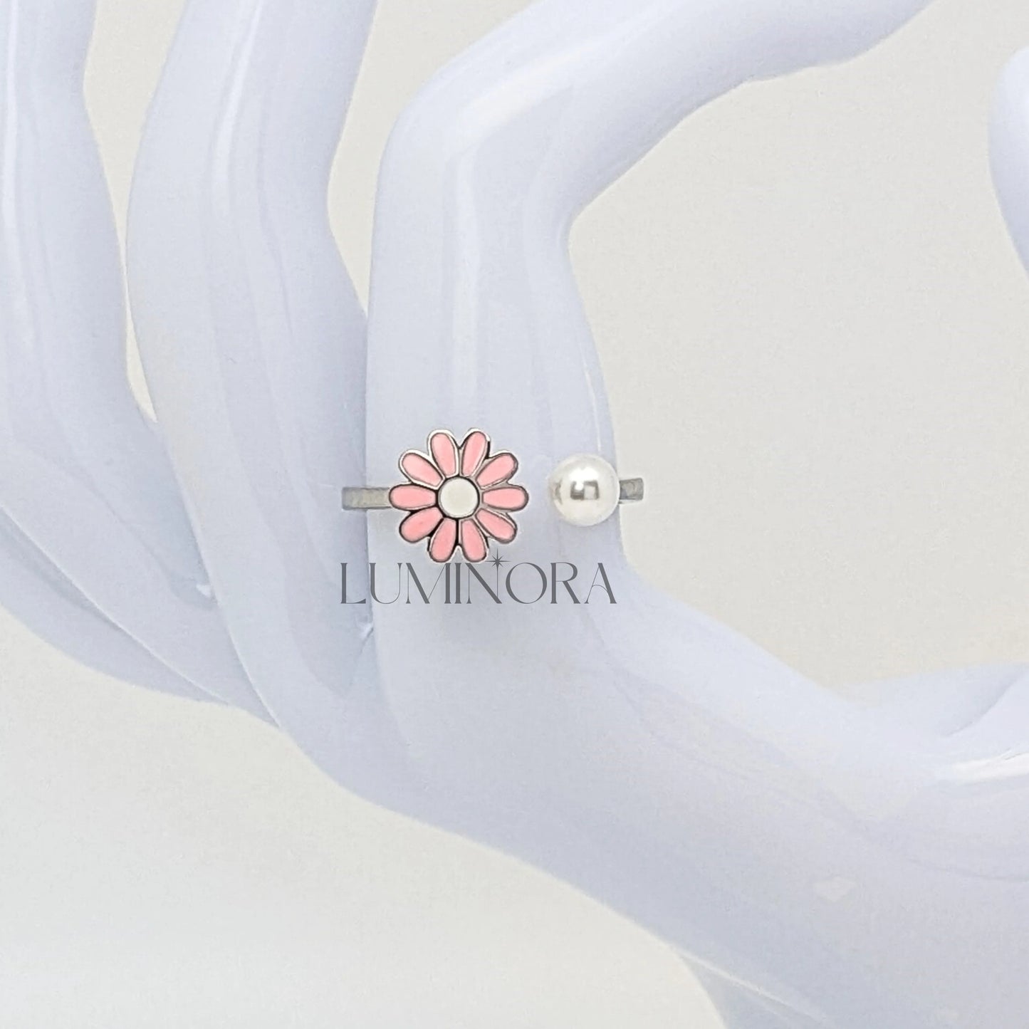 S925 DAISY PEARL RING