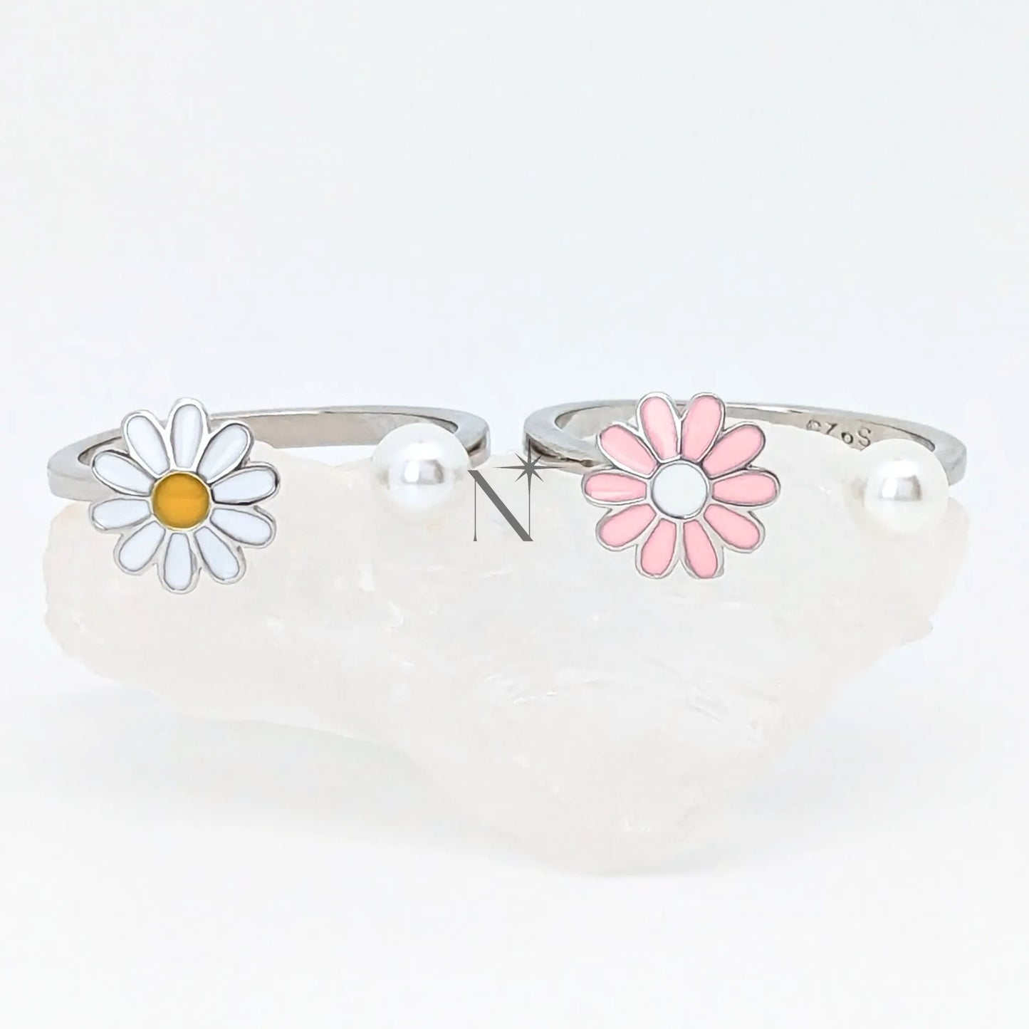 S925 DAISY PEARL RING