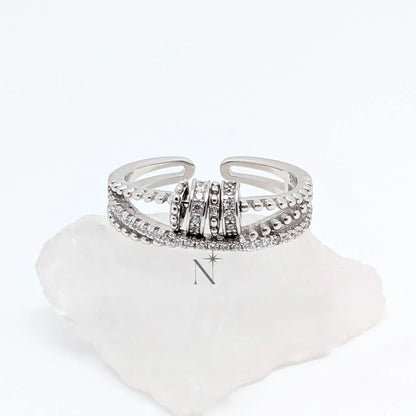 Luminora S925 Serenity Ring Zilver - Fidget Ring gemaakt van Sterling 925 Zilver met kralen