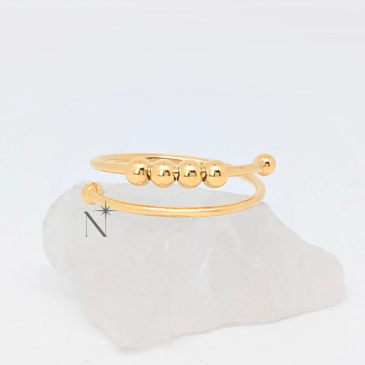 S925 Wave Bead Ring