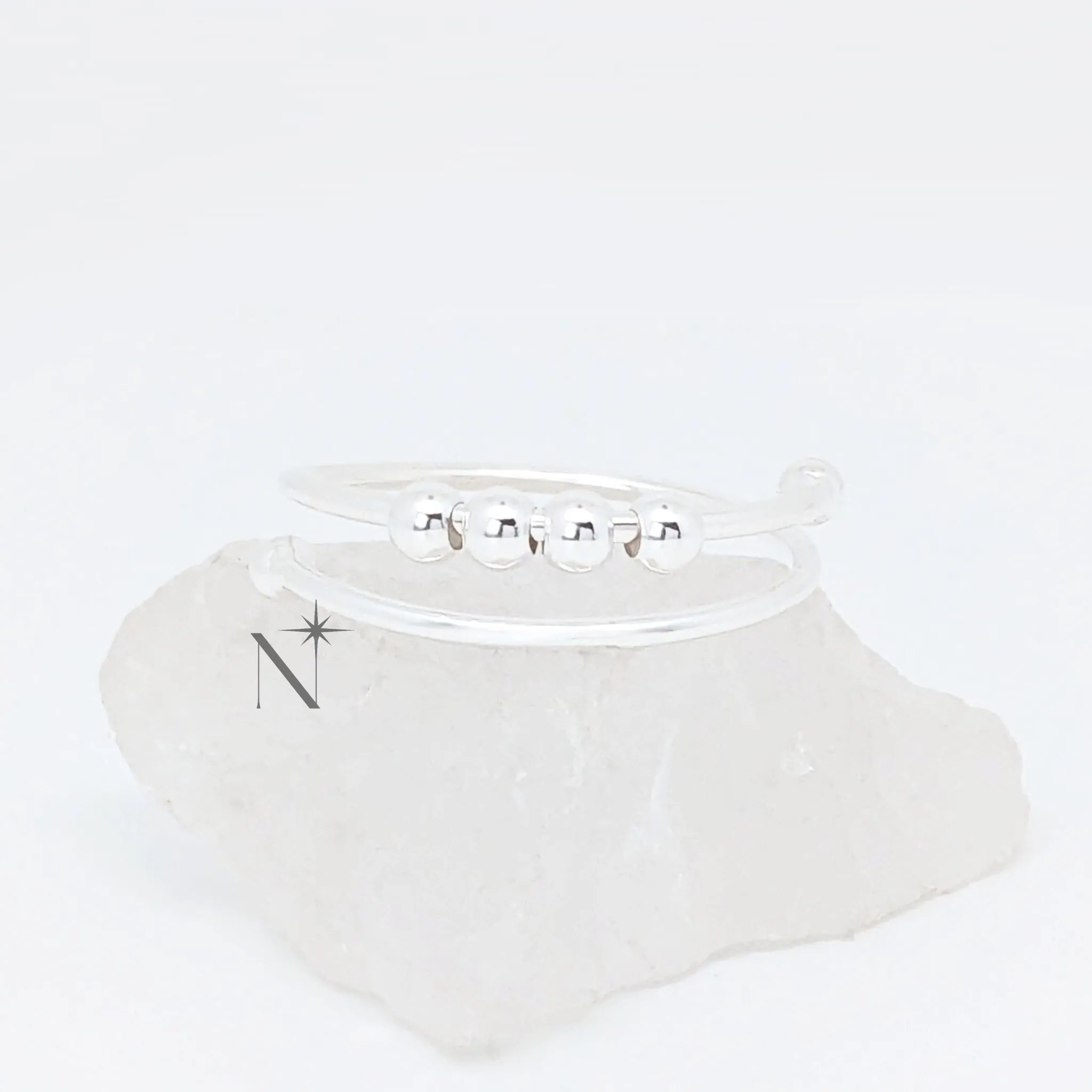 S925 Wave Bead Ring