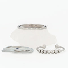Harmony Bundel fidget ring set in zilver op steen voor rust en balans