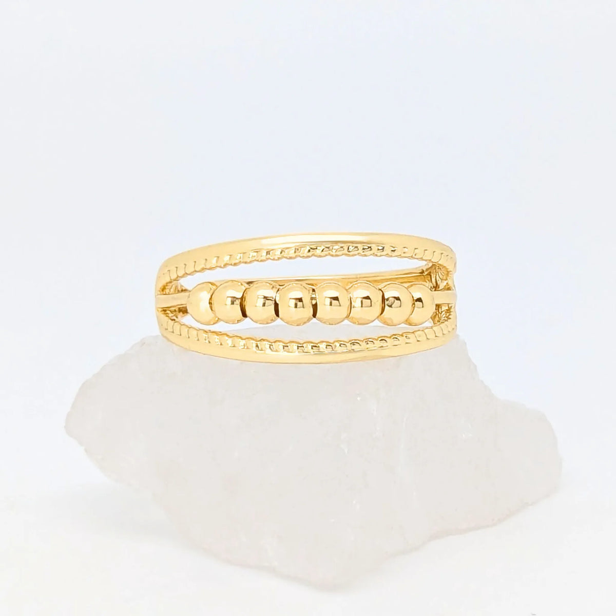 Pendulum anxiety ring in goudkleurig design met verstelbare maat – stijlvol en rustgevend