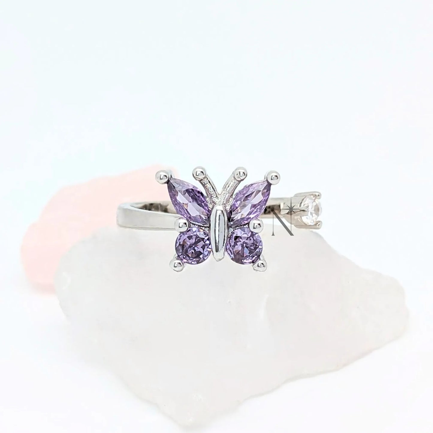 BAGUE PAPILLON VIOLET 