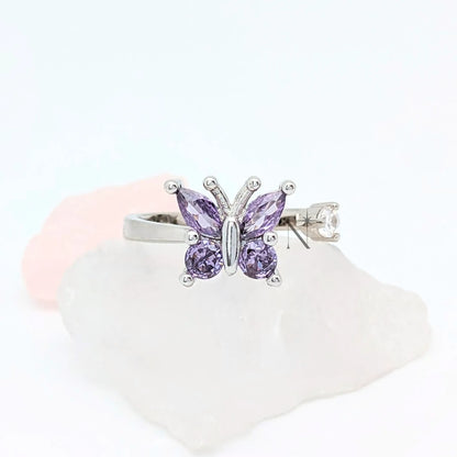 BAGUE PAPILLON VIOLET 