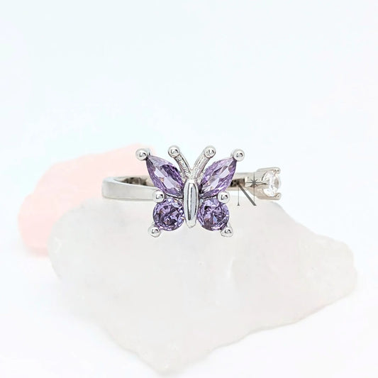 PURPLE BUTTERFLY RING